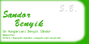 sandor benyik business card